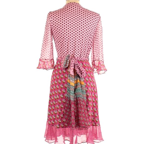 DVF NIEVES ZEN SCARF FLORAL Wrap Dress 10 - Picture 9 of 9